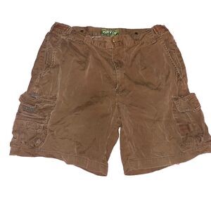 Orvis Khaki Brown Cargo Shorts Men Size‎ 34 Heavy Duty Cotton Casual